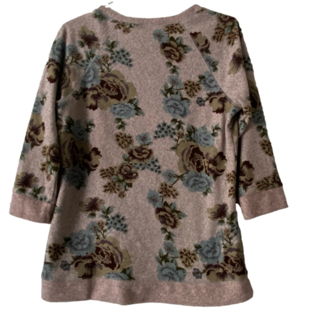 Beautiful Tribal floral print 3/4 sleeve soft pullover top size M - Picture 2 of 9